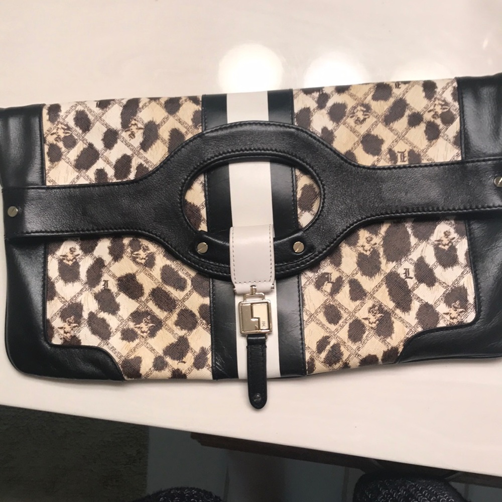 LAMB By Gwen Stefani large leopard clutch bag